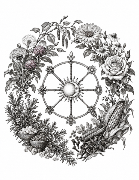 Celebrate the seasons with The Seasonal Witch’s Herb Cabinet—PDF Volume VII of The Curious Herbalist’s Library.