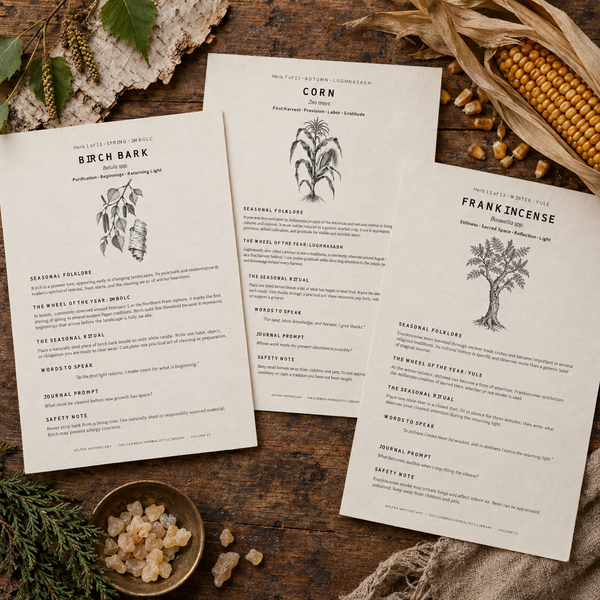 Celebrate the seasons with The Seasonal Witch’s Herb Cabinet—PDF Volume VII of The Curious Herbalist’s Library.