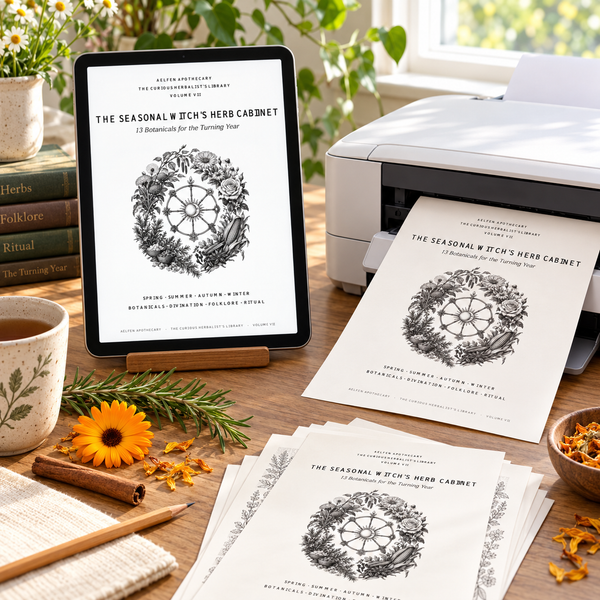 Celebrate the seasons with The Seasonal Witch’s Herb Cabinet—PDF Volume VII of The Curious Herbalist’s Library.