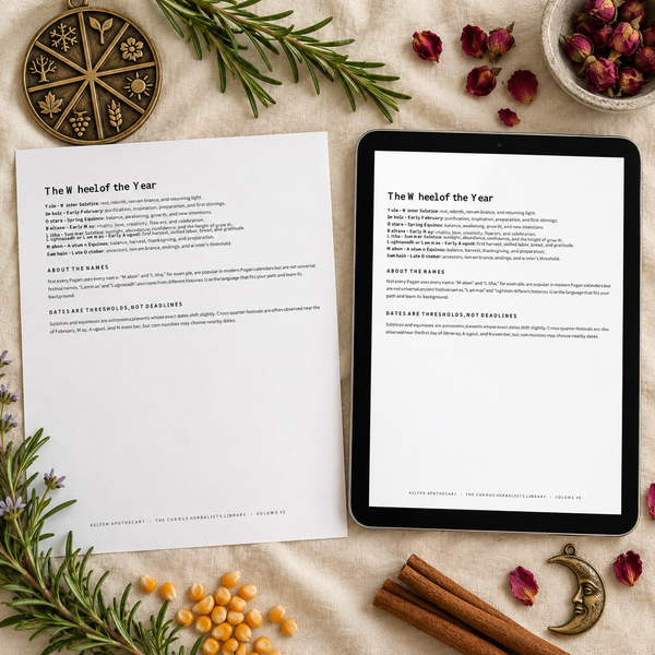 Celebrate the seasons with The Seasonal Witch’s Herb Cabinet—PDF Volume VII of The Curious Herbalist’s Library.